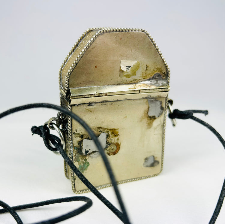 Historic Tibetan wearable reliquary box used for pilgrimage protection