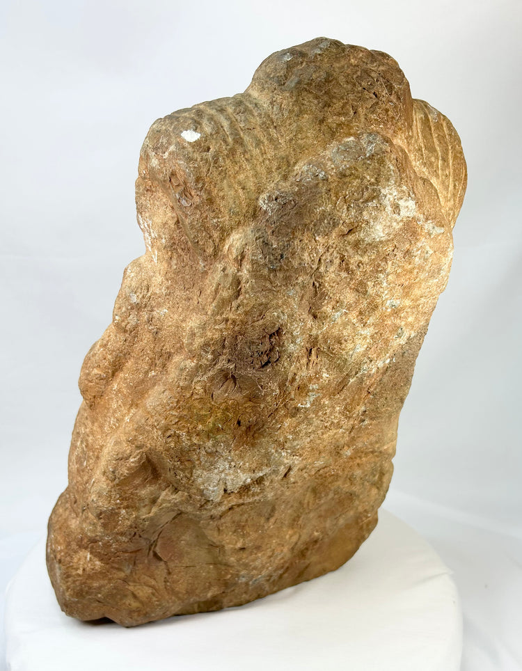 Majapahit Stone Sculpture of Three-Faced Brahma | 14th–15th Century | Indonesian Hindu Artifact for Sale