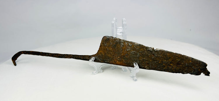 Excavated medieval iron steel knife functional weapon and tool