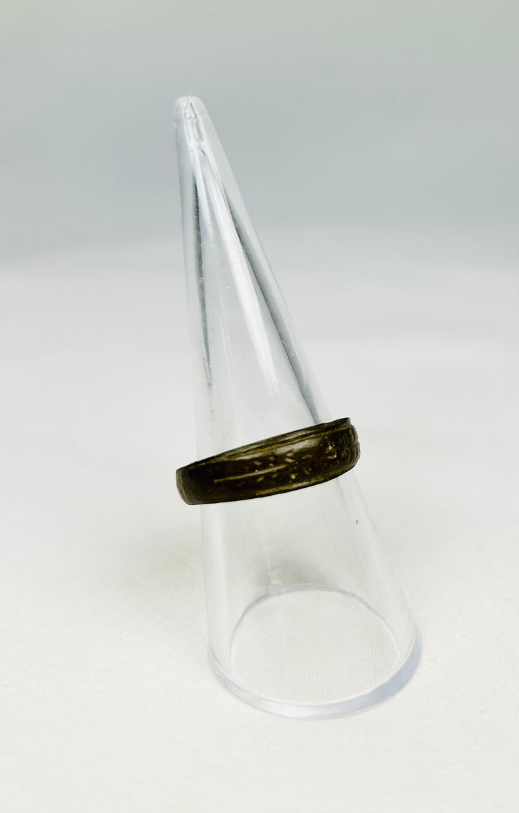 Authentic Ancient Roman bronze ring 1st–4th century CE with engraved designs