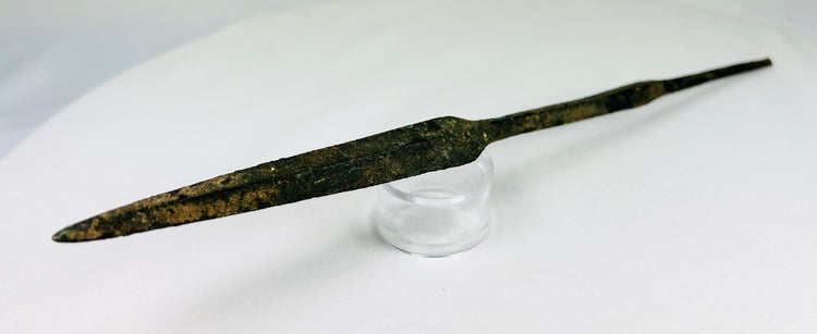 Historical Cypriot bronze spearhead Early Bronze Age ceremonial artifact