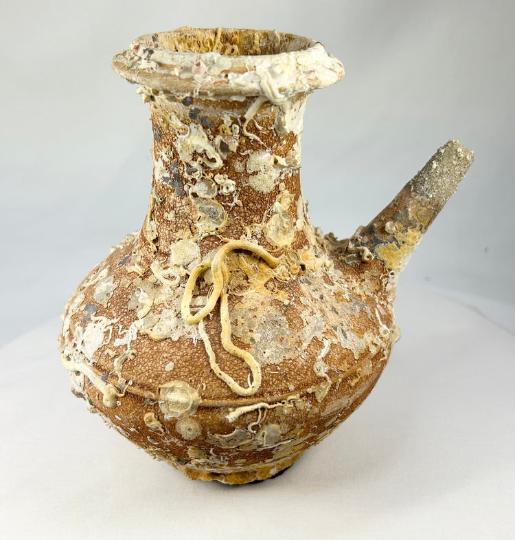 Song Dynasty terracotta wine pot, Balabac Island shipwreck, marine encrustation