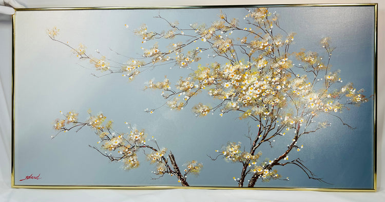 Roland Patros (b. 1929) | Original Oil on Canvas | Chiaroscuro & Oriental-Influenced Composition | Mid-late 20th Century