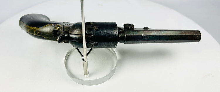 Vintage Colt 1849 five-shot percussion revolver, .31 caliber, stagecoach robbery engraving, octagonal barrel