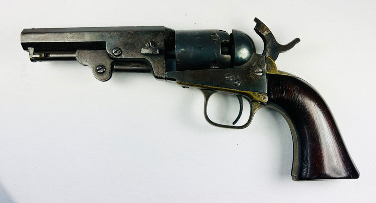 Mid-19th century Colt 1849 Pocket Revolver, five-shot .31 caliber, original walnut grips, blued steel and brass frame
