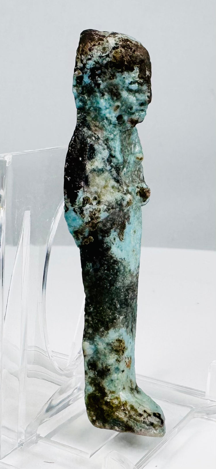 Ancient Egyptian faience ushabti representing an afterlife servant