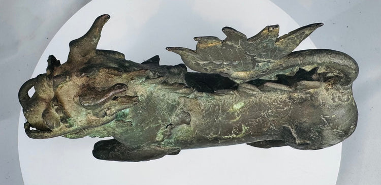 Large Chinese bronze qilin sculpture measuring 10 inches long