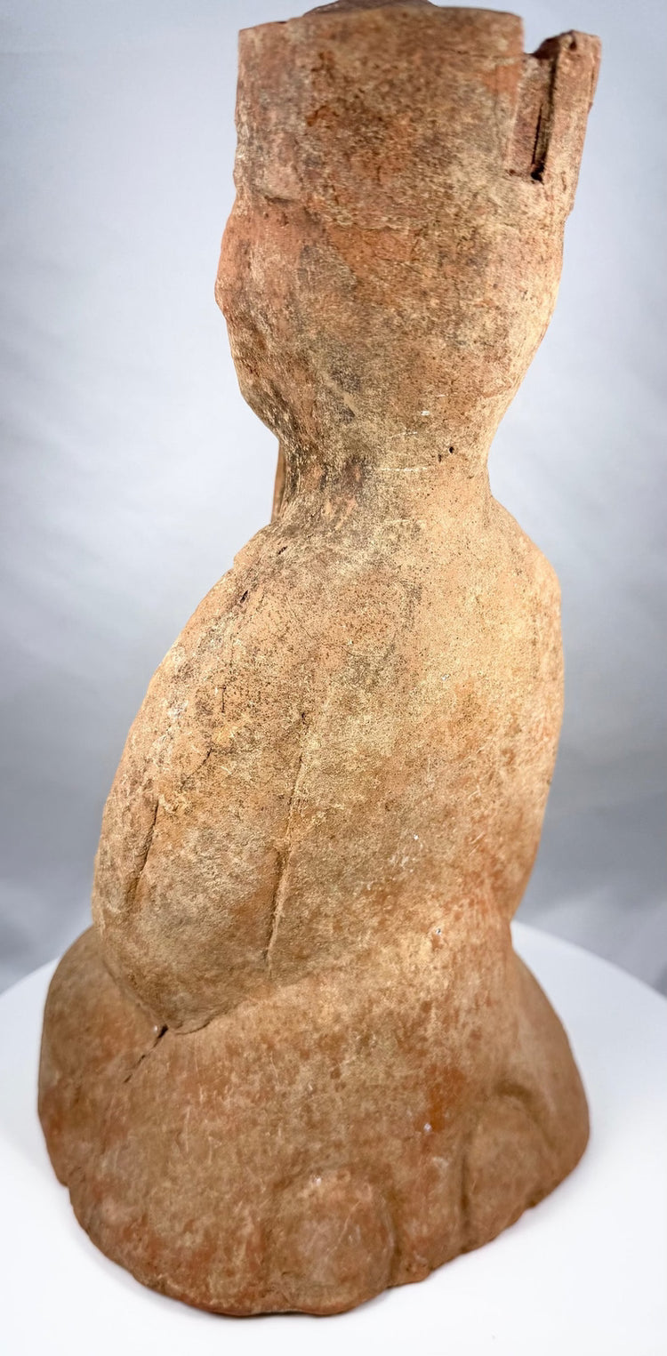 Reverse of a Han Dynasty terracotta funerary sculpture
