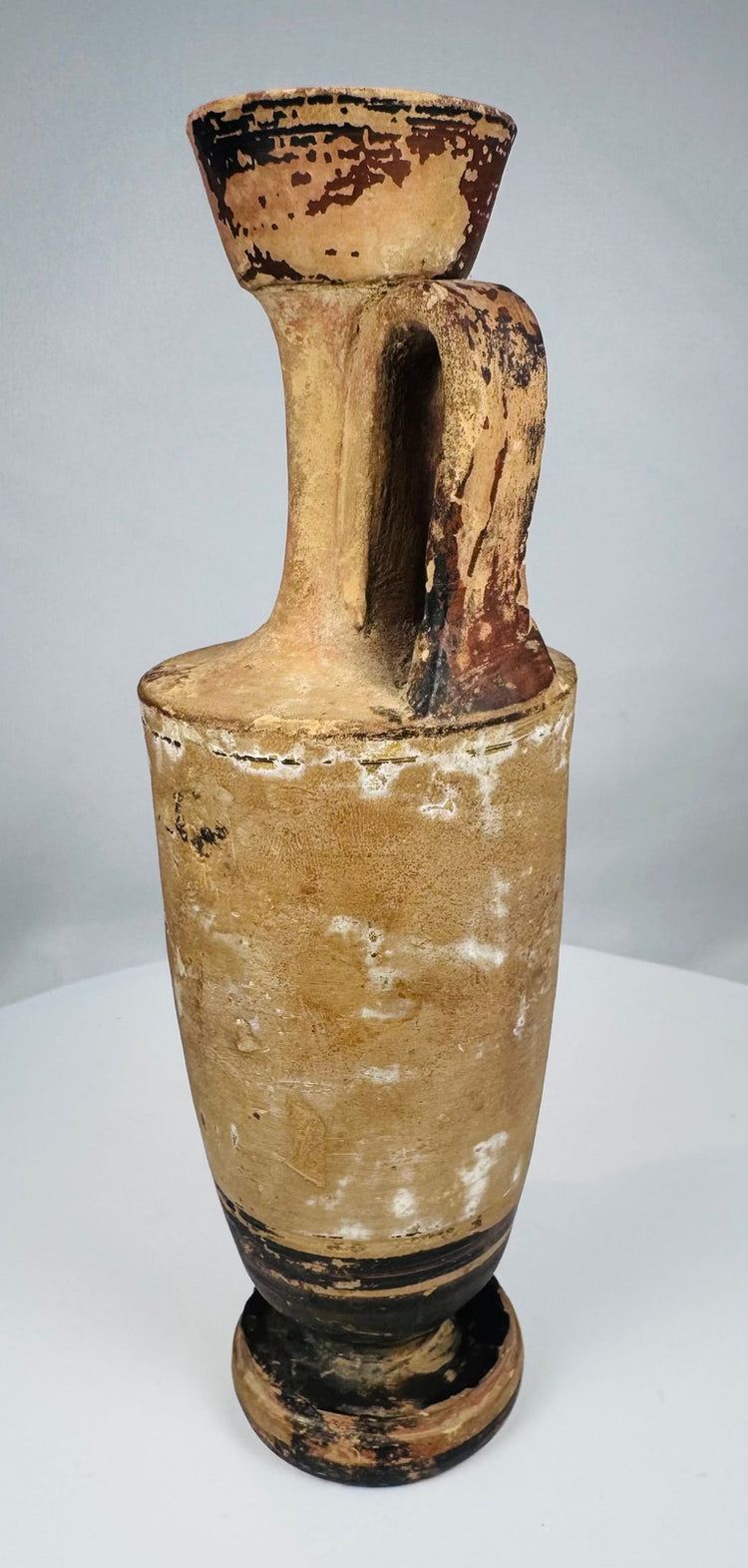 Attic-style terracotta oil vessel dating to the 5th–4th century BCE