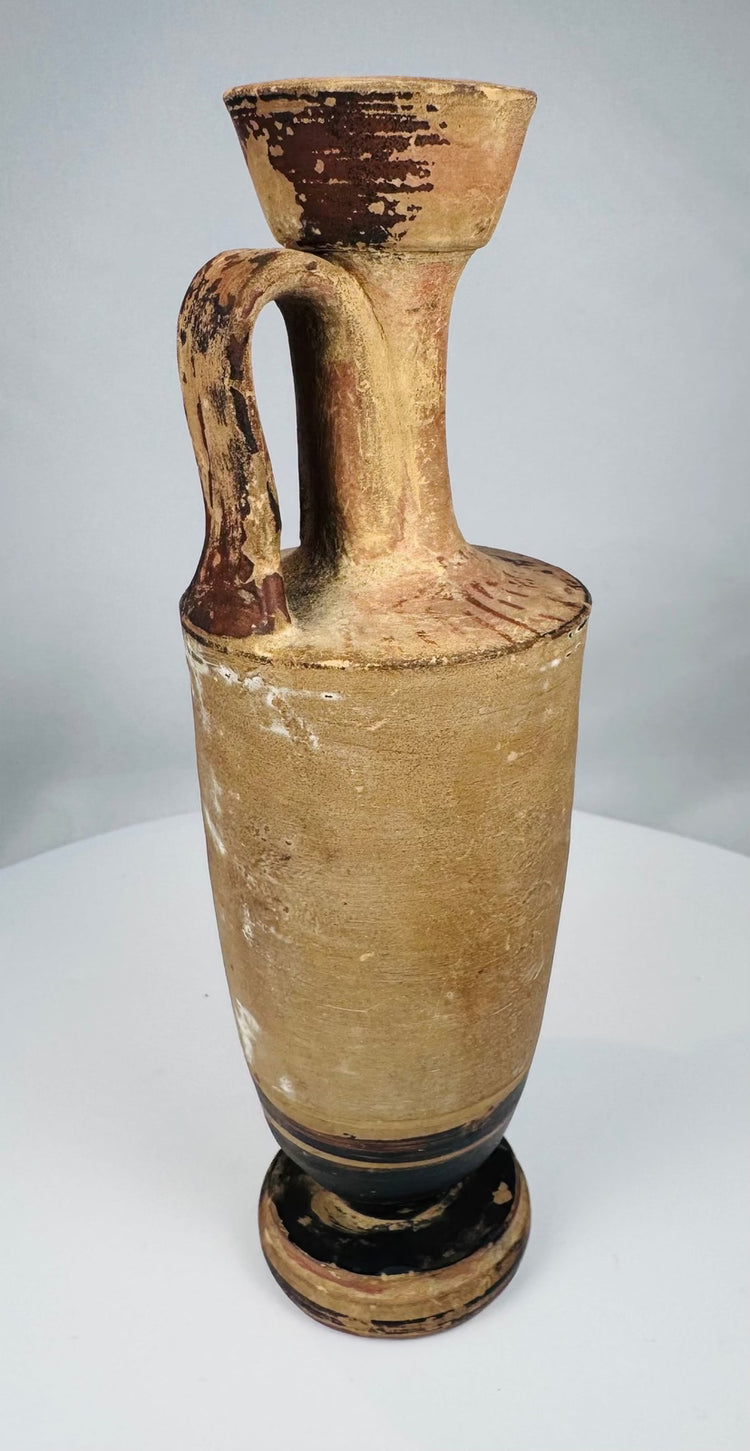 Ancient Greek narrow-necked flask with a single strap handle
