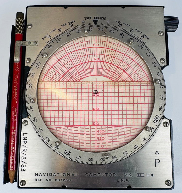 Reverse I.C.A.N. calibration scales on RAF navigational computer