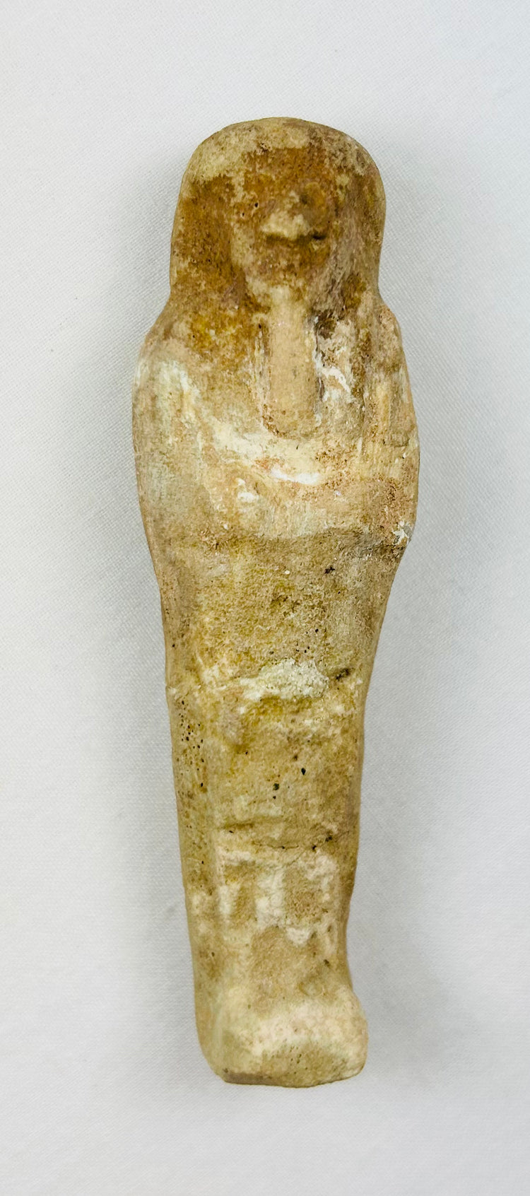 Museum-style product shot of an Egyptian ushabti artifact from the Late Period