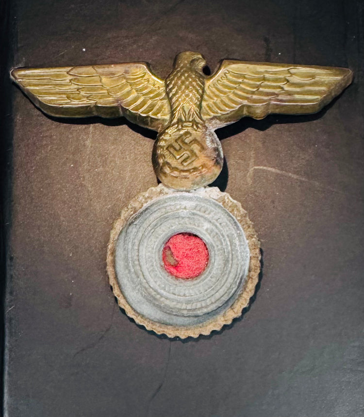Close-up of WWII Kriegsmarine eagle and black-white-red national cockade
