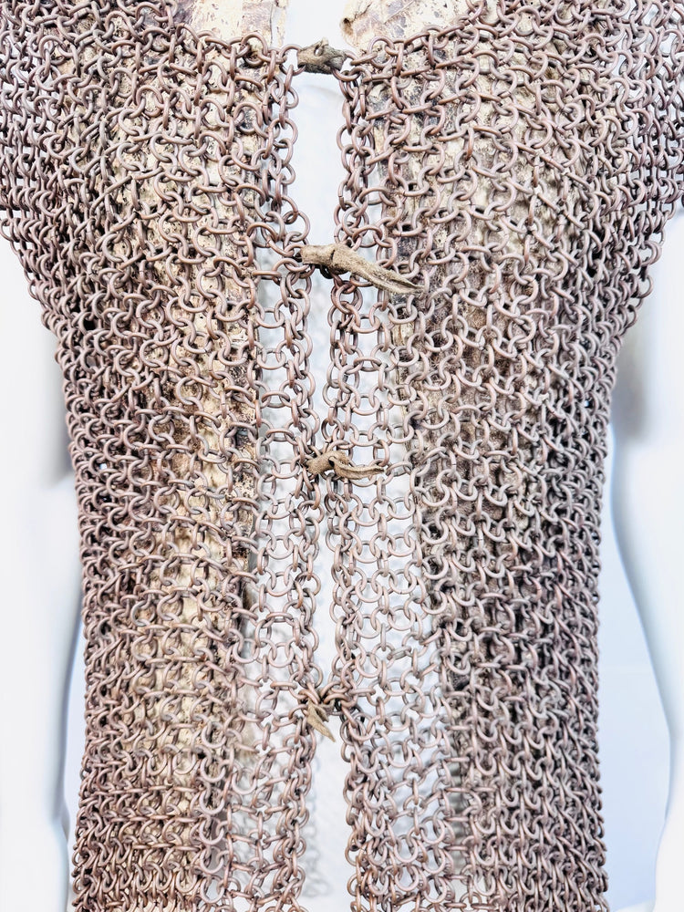 Museum-style display of 19th-century Philippine mail armour from Mindanao