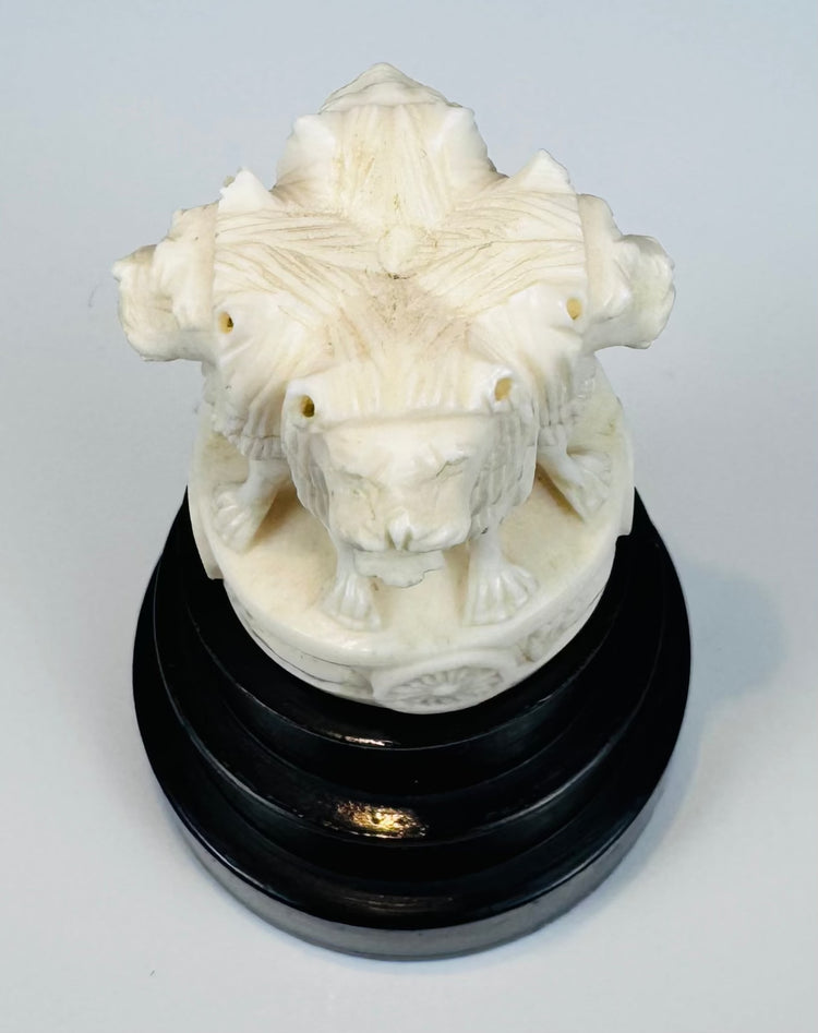 Detailed Lion Capital of Ashoka carving inspired by ancient Sarnath