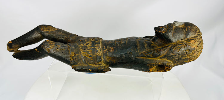 Museum-quality Spanish Colonial wooden Christ sculpture with centuries of age