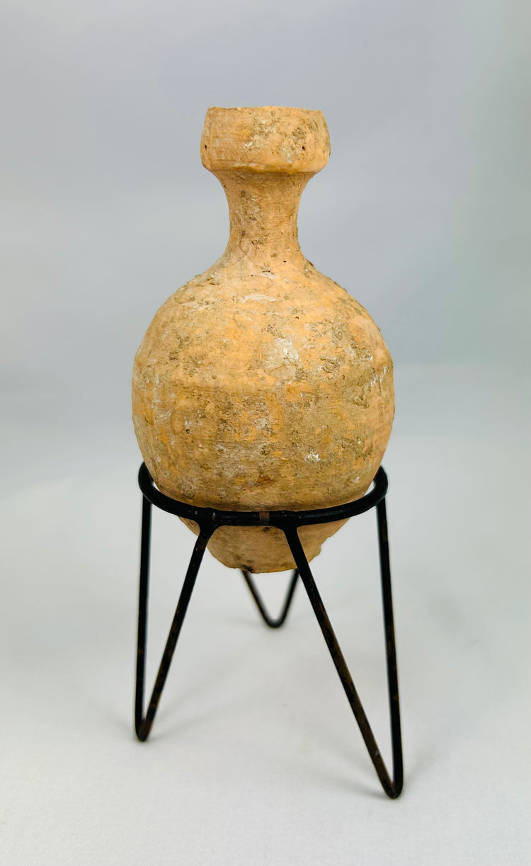 Authentic Roman terracotta aryballos-style oil container circa 1st–3rd century AD