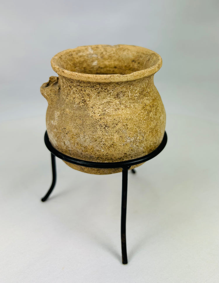 Roman Imperial household pottery vessel showing burial patina and ancient encrustation