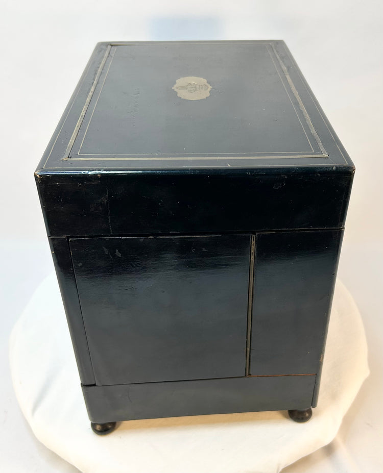 Historical physician’s apothecary chest showing rare surviving pharmaceutical collection