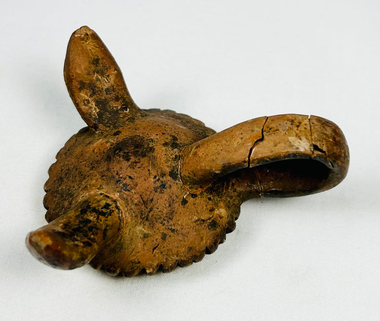 Museum-style Pre-Columbian West Mexican tripod bowl on display