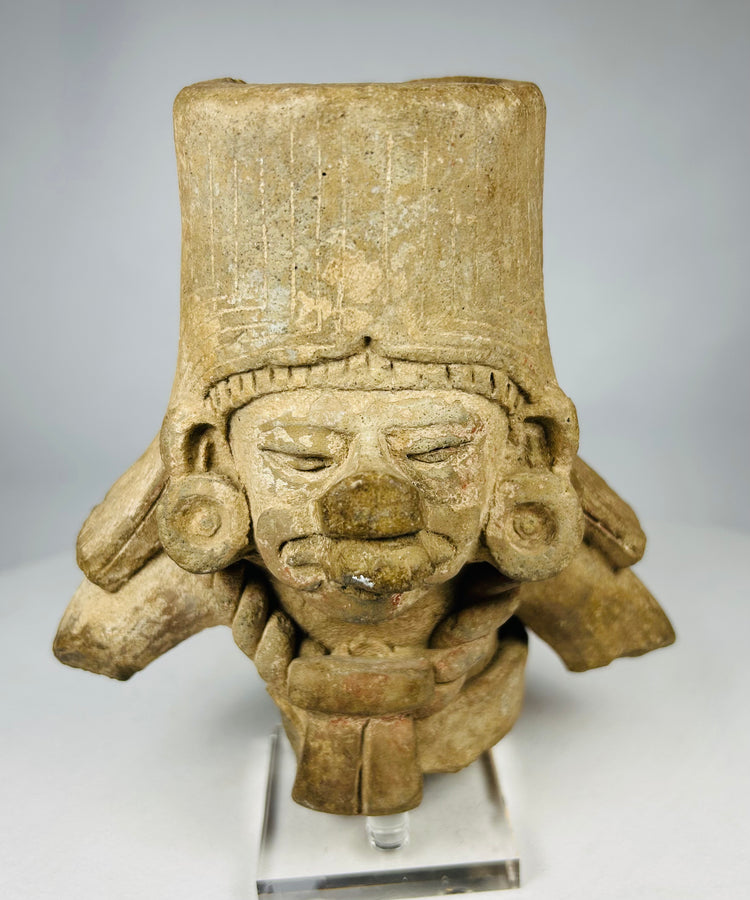 Ancient Nayarit or Jalisco shaft tomb terracotta figure head