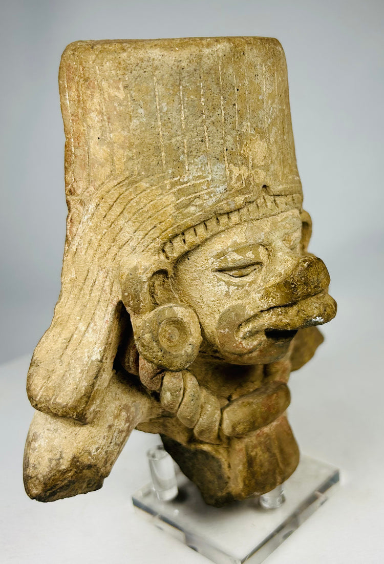 Terracotta ritual head fragment from West Mexico with pigment traces