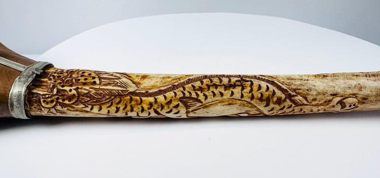 Historic Tibetan human bone trumpet used in Vajrayana Buddhist tantric ritual and ceremonial practice