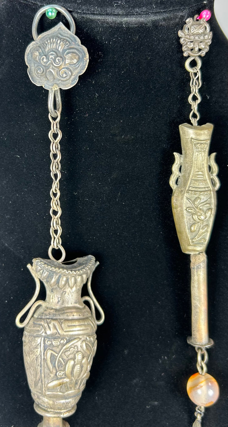 Chinese silver ornamental accessory worn on garments, circa 1900