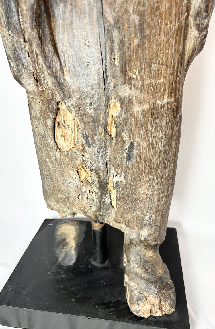 Large-scale Dayak wooden ritual figure reflecting ancestral belief systems