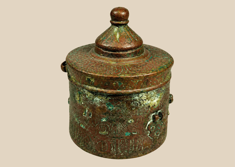 Large Islamic Khorassan bronze inkwell 10th–12th century CE