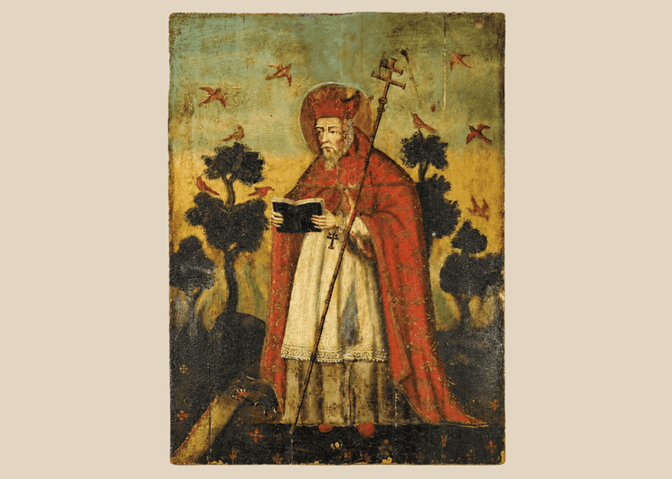 spanish-colonial-mexican-retablo-archbishop-devotional-panel