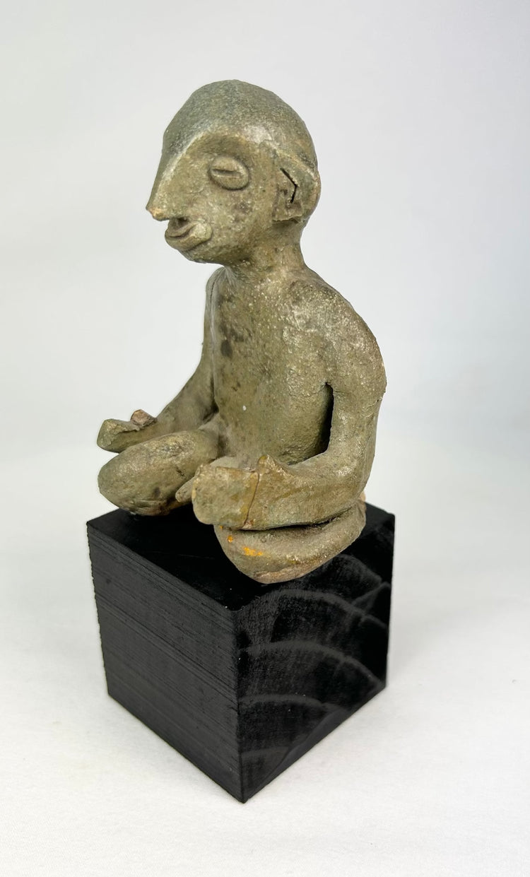 Authentic Pre-Columbian Nayarit burial figure with traces of original pigment