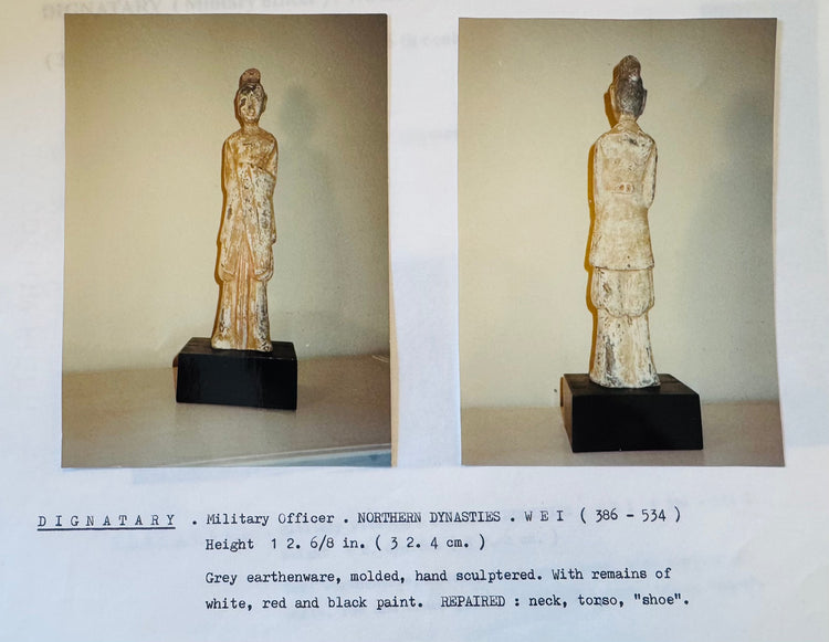Northern Wei Dynasty | Court Attendant Figure with Traces of Polychrome Pigment | Circa 386–535 CE