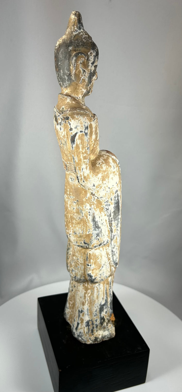 ancient Chinese grey earthenware court dignitary statue