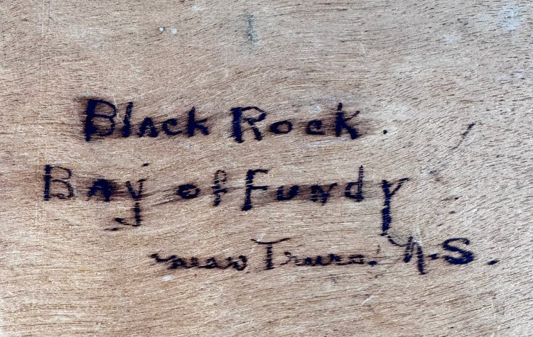 Handwritten inscription identifying “Black Rock, Bay of Fundy, near Truro, N.S.”