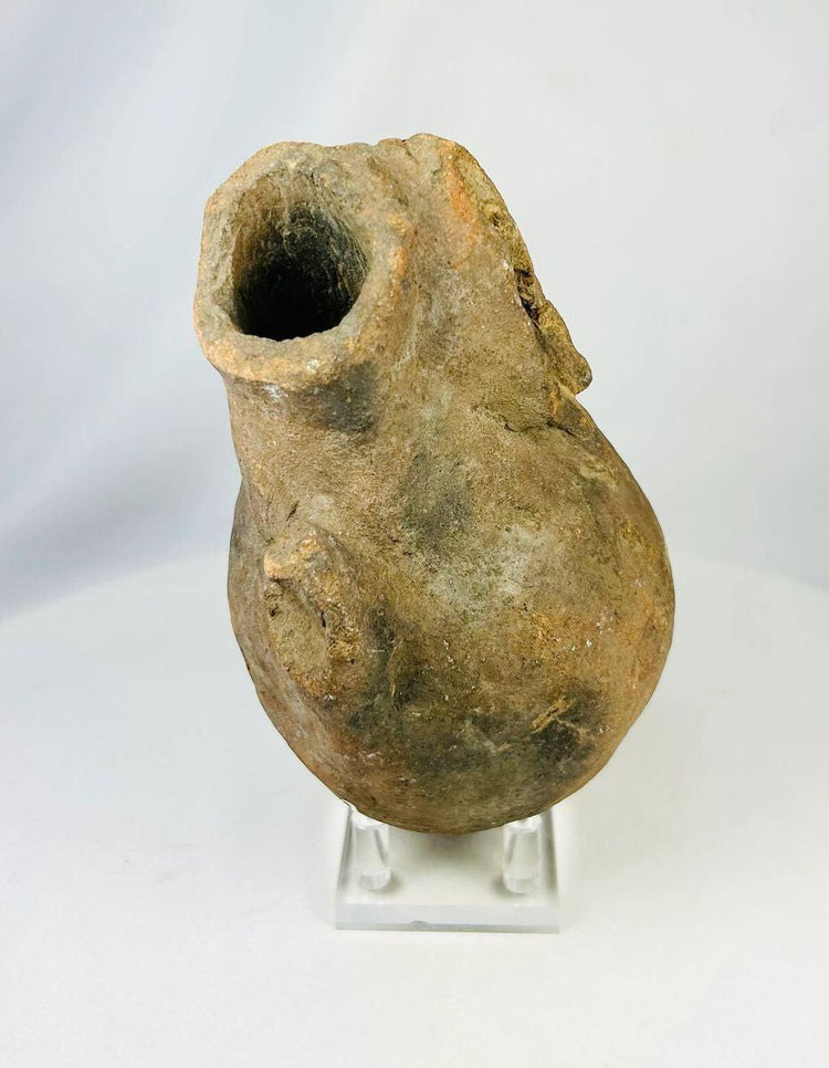 Ancient Valdivia–Chorrera head vessel fragment from Ecuador 1000–300 BCE