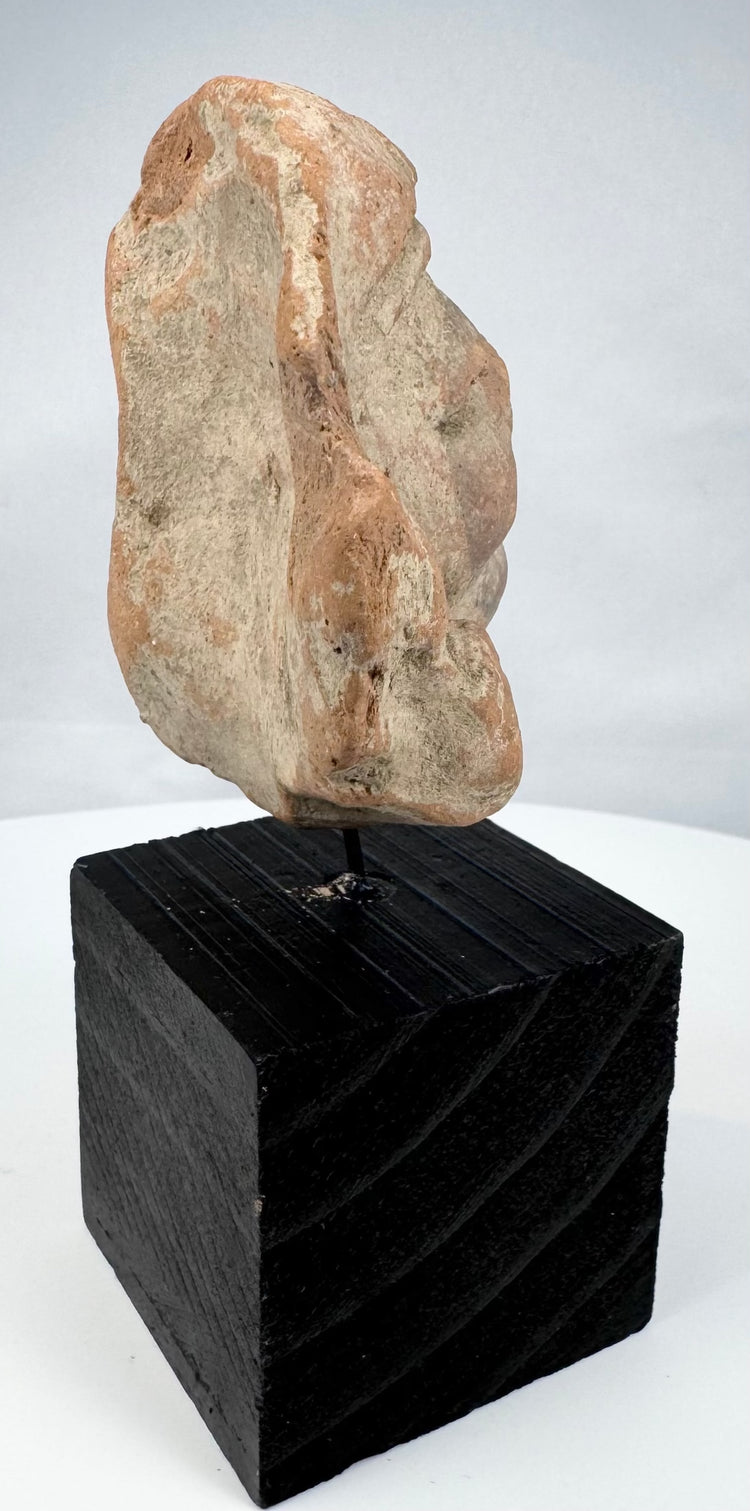Pre-Columbian terracotta head sculpture from Mexico, circa 300 BCE–900 CE