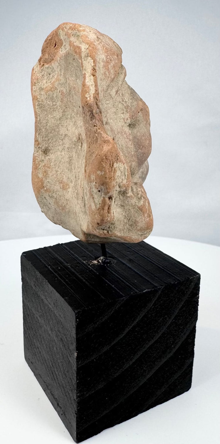 Pre-Columbian terracotta head sculpture from Mexico, circa 300 BCE–900 CE