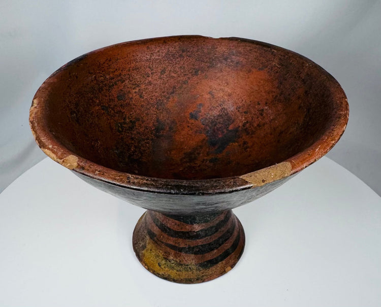 Pre-Columbian | Terracotta Pedestal Vessel with Geometric Motifs | Circa 500 BCE–1200 CE