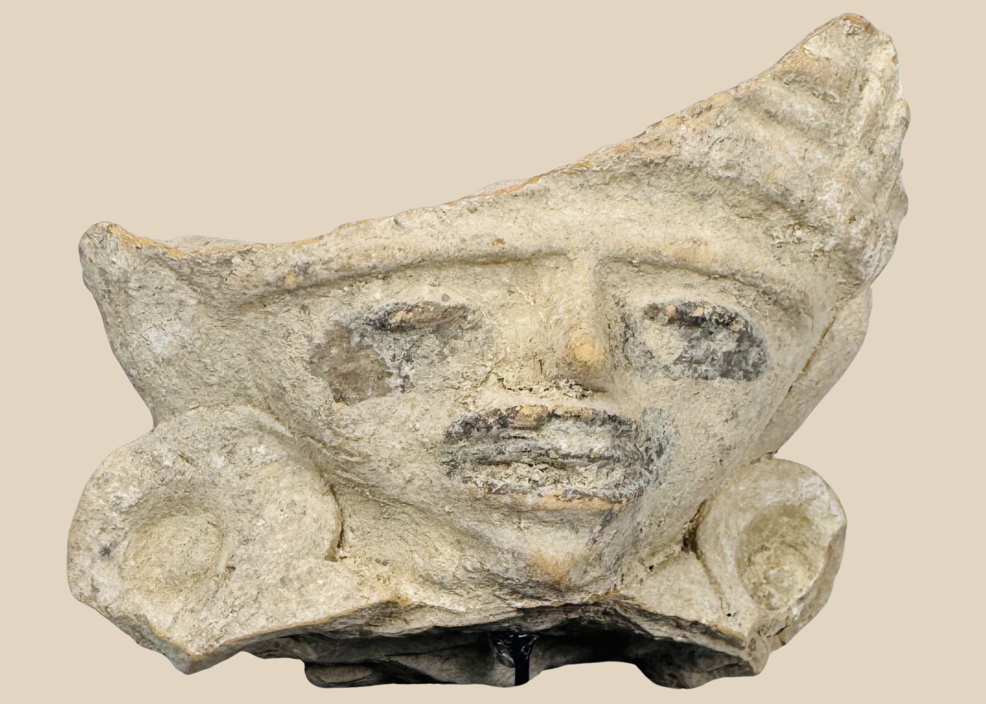 Pre-Columbian | Terracotta Figure Fragment with Headdress and