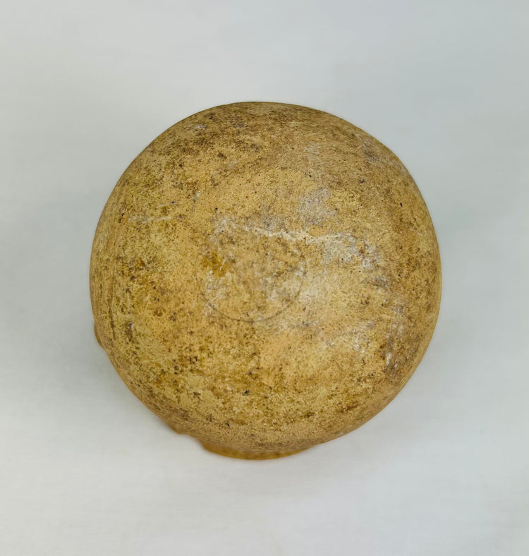 Roman era terracotta container with earthen patina and subtle calcified deposits