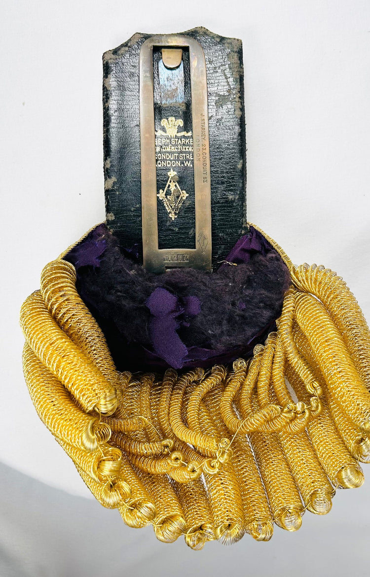 Turn-of-the-century U.S. Navy officer ceremonial epaulettes in metal storage case
