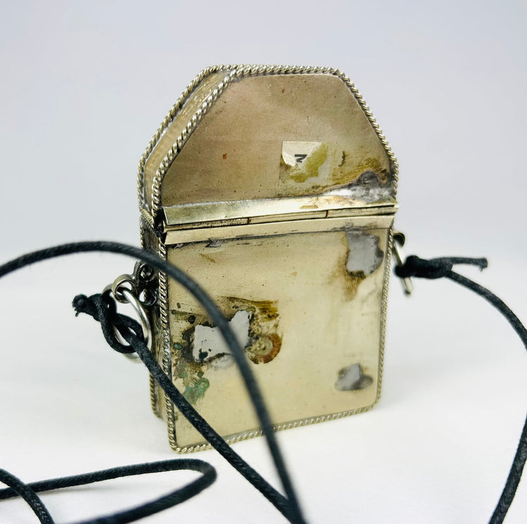 Historic Tibetan wearable reliquary box used for pilgrimage protection