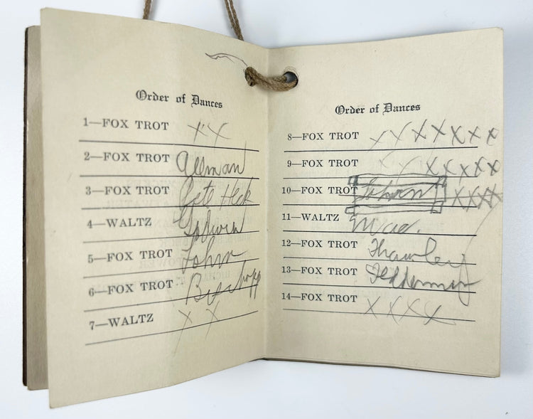 Roaring Twenties dance card booklet honoring Washington College Class of 1925 with attached miniature pencil