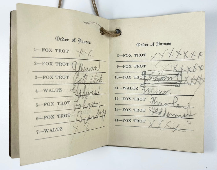 Roaring Twenties dance card booklet honoring Washington College Class of 1925 with attached miniature pencil
