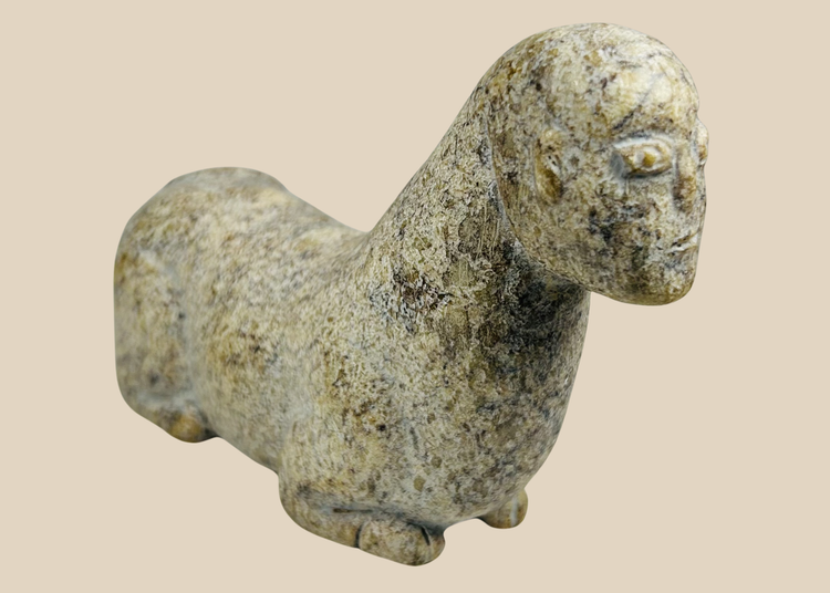 West African carved stone zoomorphic effigy sculpture with stylized form