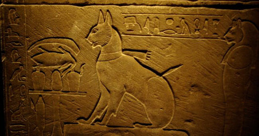 bastet cat on stone carvings