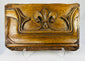 16th-century carved oak Gothic panel with fleur-de-lis motif on a white background