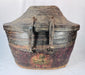 Large Tibetan or Nepalese woven storage basket with painted deity figure