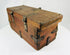 Late 18th century Tibetan lockbox showing dovetail joinery, intact lock and forged iron straps.